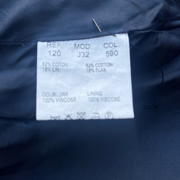 Carven A-line Pleated Tweed Career Casual Blue Cotton Linen Blend Skirt Small - Picture 7 of 10